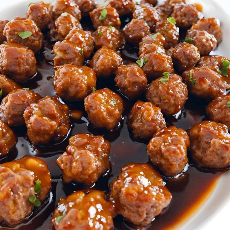 Honey glazed meatballs appetizer for Christmas day, a sweet and savory holiday treat.