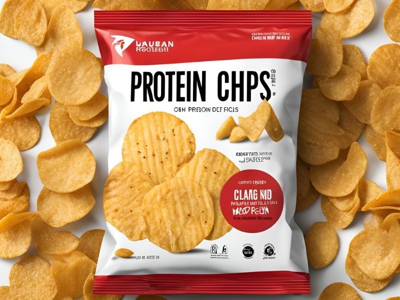 A pack of protein chips, a crispy low-carb, protein rich snack for diabetes management.